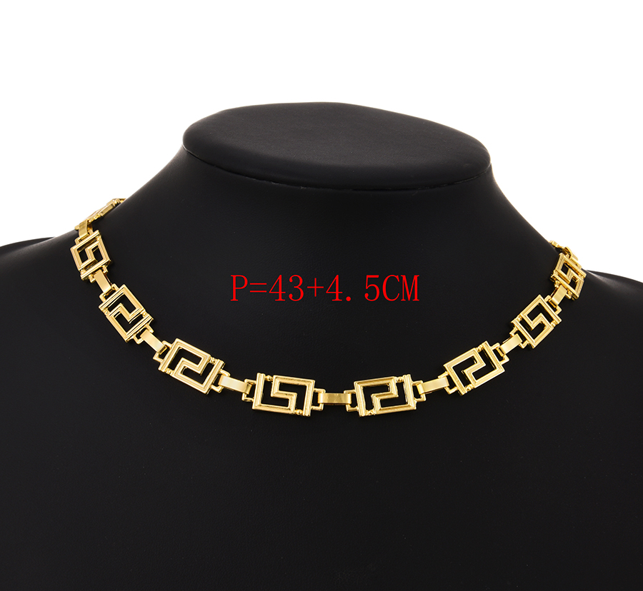 Fashion Golden Alloy Geometric Shape Necklace,Chokers