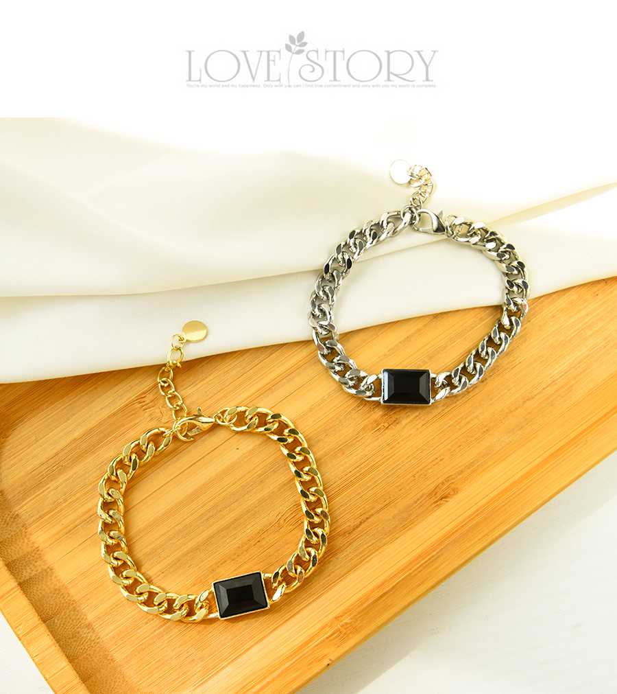 Fashion Silver Alloy Chain Square Bracelet,Fashion Bracelets