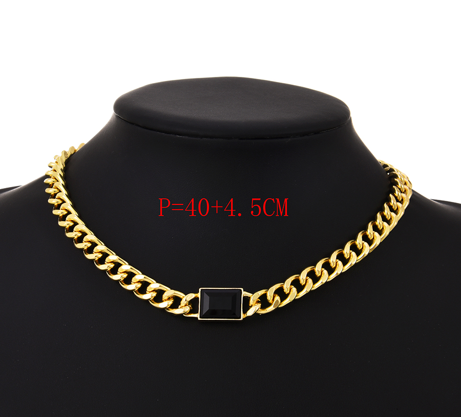 Fashion Golden Alloy Chain Square Necklace,Pendants