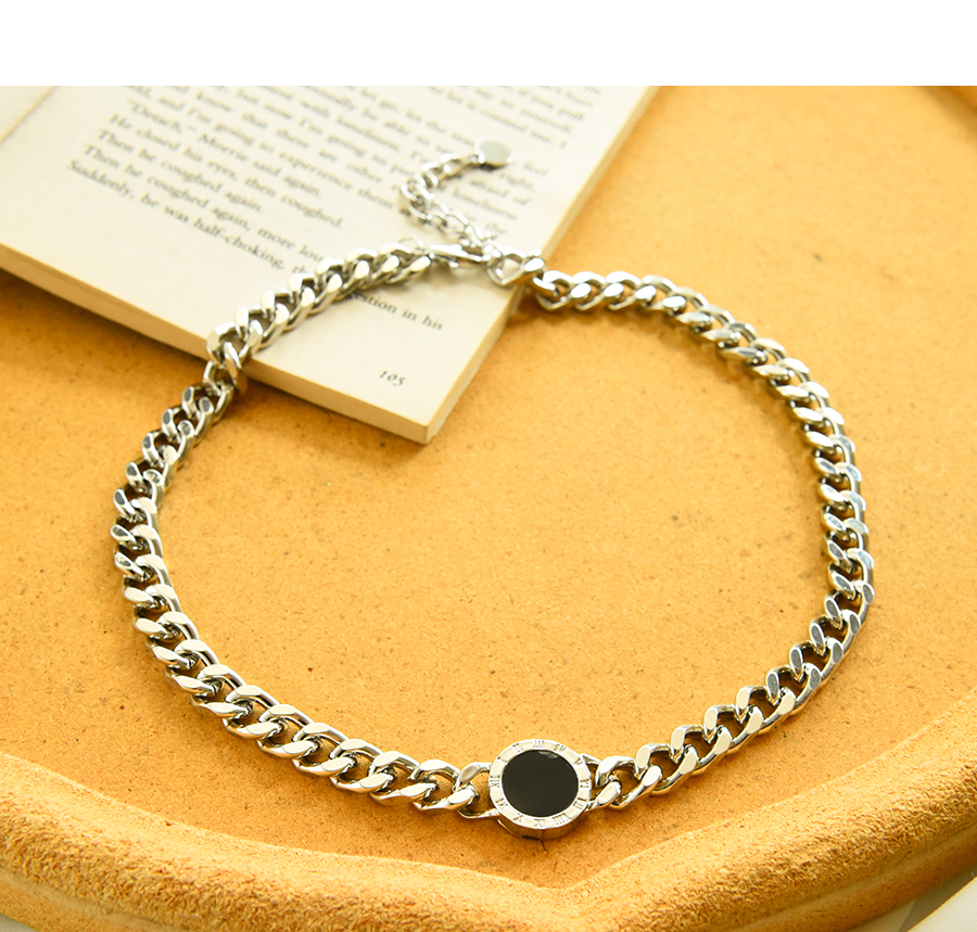Fashion Silver Alloy Chain Ring Necklace,Chokers