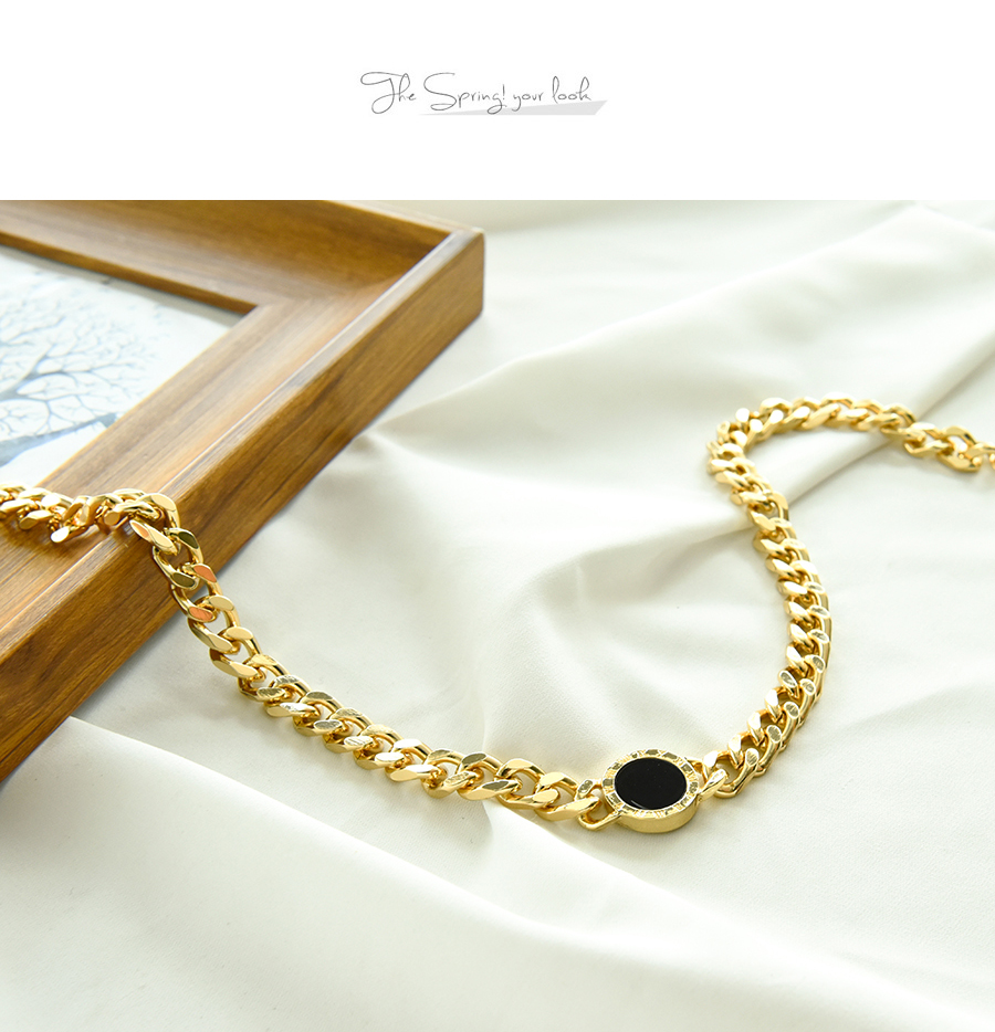 Fashion Golden Alloy Chain Ring Necklace,Chokers