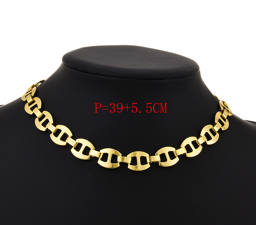 Fashion Golden Alloy Pig Nose Chain Necklace,Chokers