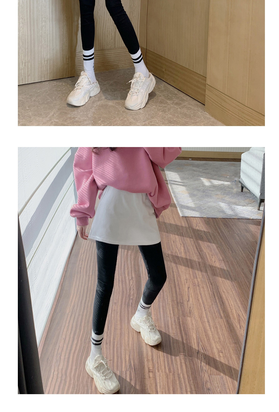 Fashion Solid Color Split Cotton Slit Bottom Skirt,Skirts