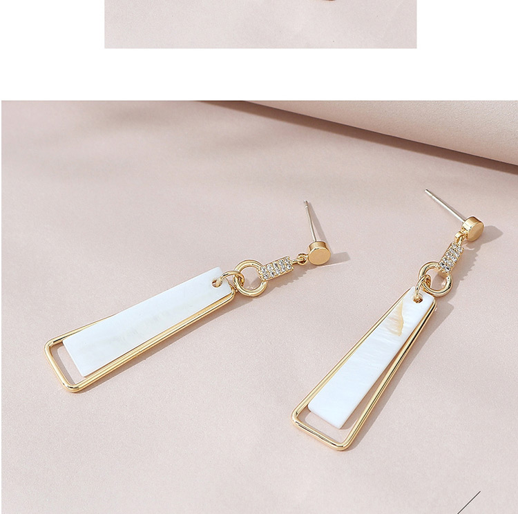 Fashion Golden Real Gold Plated Geometric Long Tassel Earrings,Stud Earrings