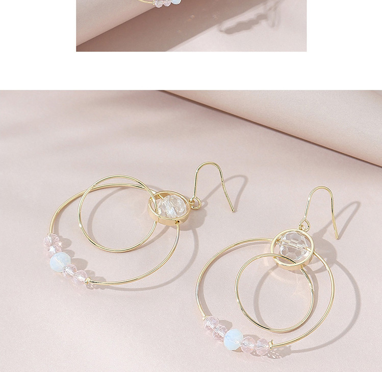 Fashion Golden Real Gold-plated Crystal Glass Hollow Earrings,Drop Earrings