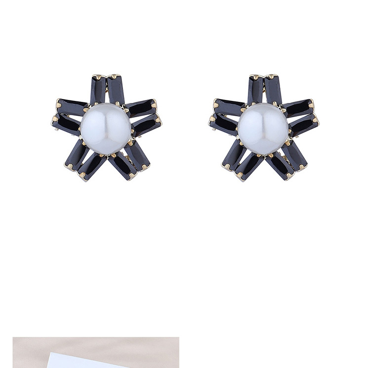 Fashion Flowers Diamond Pearl Flower Earrings,Stud Earrings