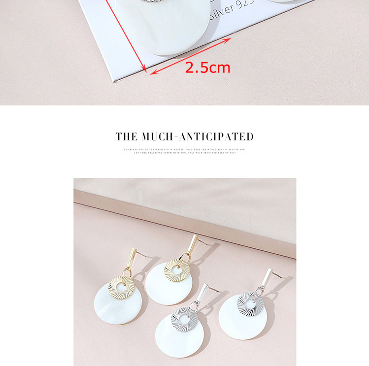 Fashion Platinum Real Gold Plated Acrylic Round Earrings,Stud Earrings