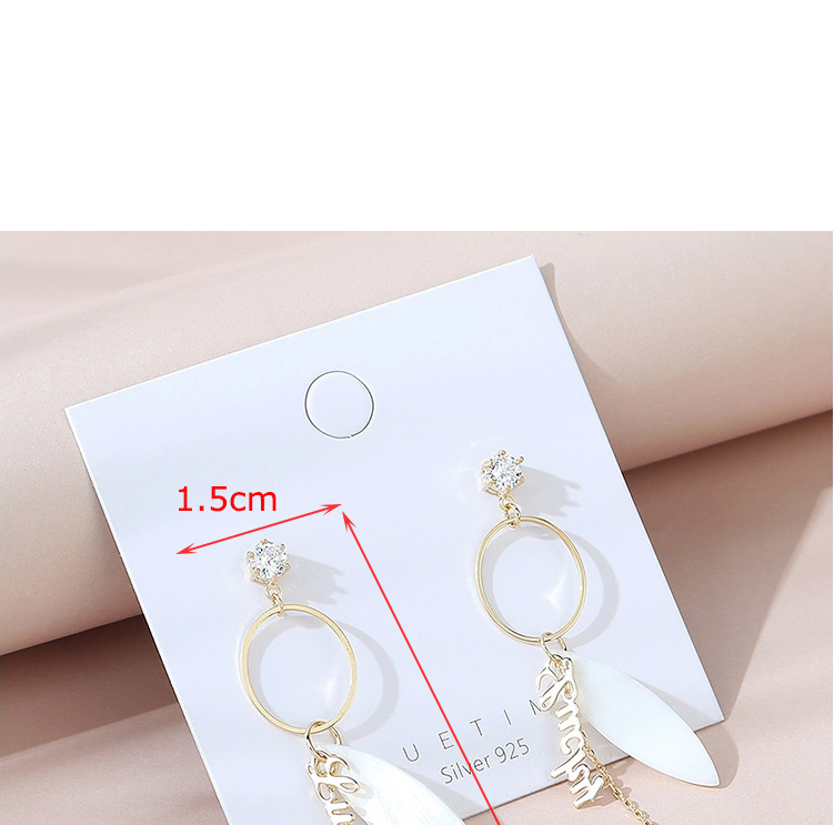 Fashion Platinum Real Gold-plated Letter Geometric Diamond Earrings,Stud Earrings
