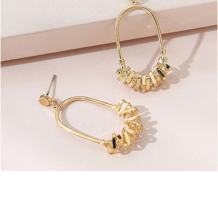 Fashion 14k Gold Real Gold Plated Hollow Geometric Earrings,Stud Earrings
