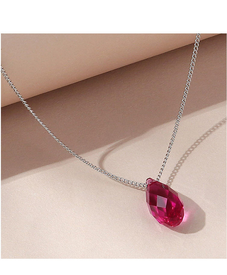 Fashion Water Lotus Red Crystal Necklace,Crystal Necklaces