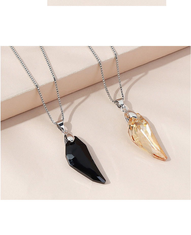Fashion Golden Crystal Crescent Necklace,Crystal Necklaces