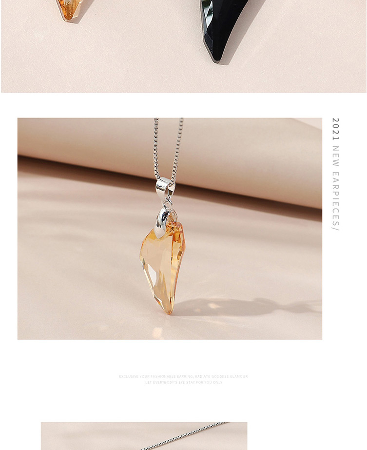 Fashion Black Crystal Crescent Necklace,Pendants