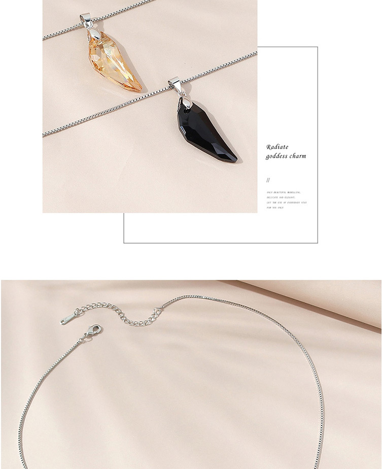 Fashion Golden Crystal Crescent Necklace,Crystal Necklaces