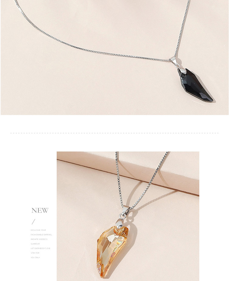 Fashion Black Crystal Crescent Necklace,Pendants