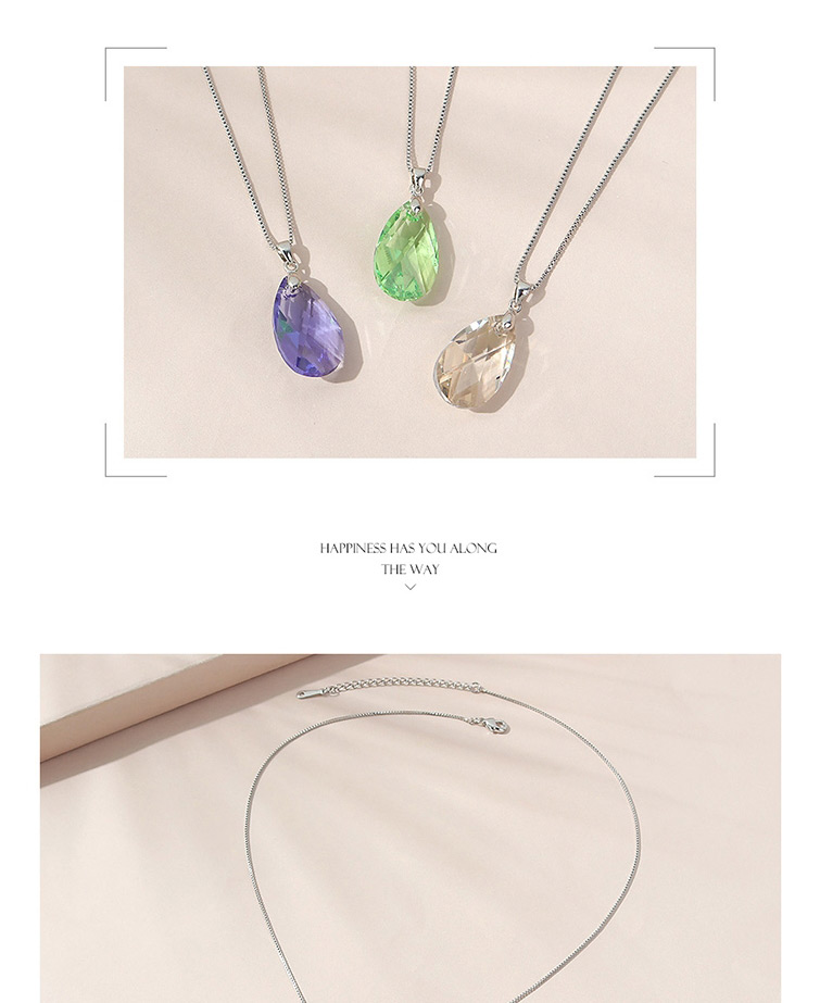 Fashion Olives Crystal Water Drop Necklace,Crystal Necklaces