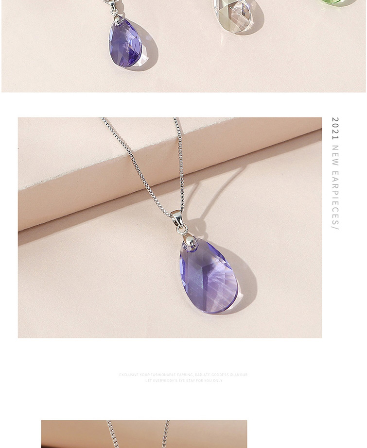 Fashion Tanzanite Crystal Water Drop Necklace,Pendants