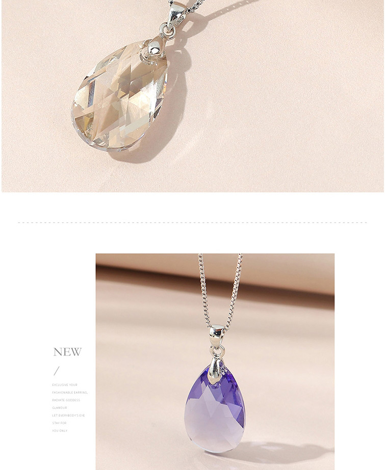 Fashion Silver Crystal Water Drop Necklace,Crystal Necklaces