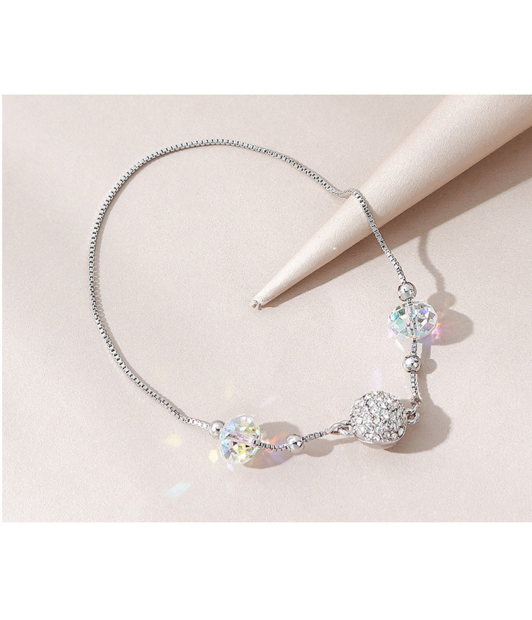 Fashion Silver Crystal Ball Snake Bone Chain Diamond Bracelet,Crystal Bracelets