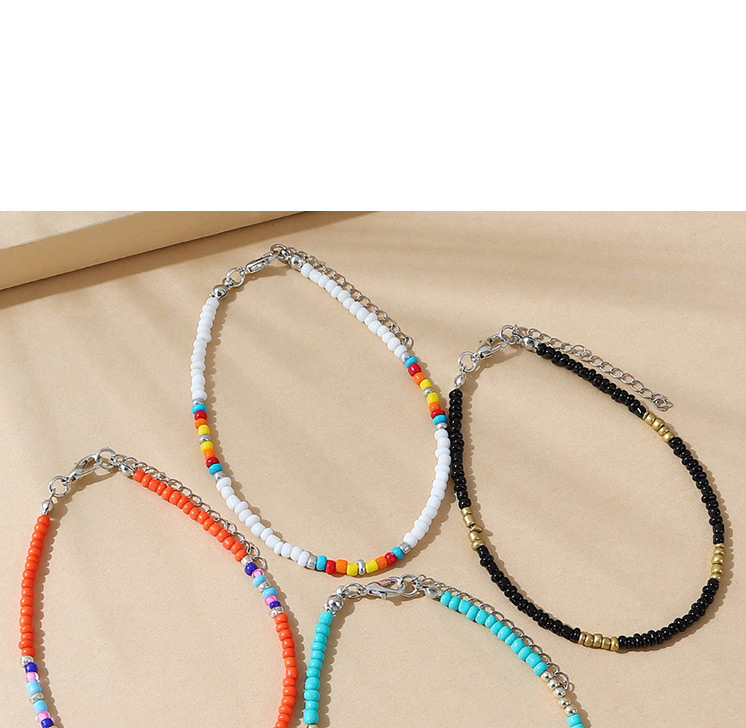 Fashion Beads Rice Beads Beaded Chain Anklet Set,Fashion Anklets
