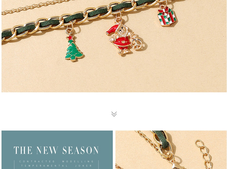 Fashion Gold Santa Claus Christmas Tree Chain Bracelet,Fashion Bracelets