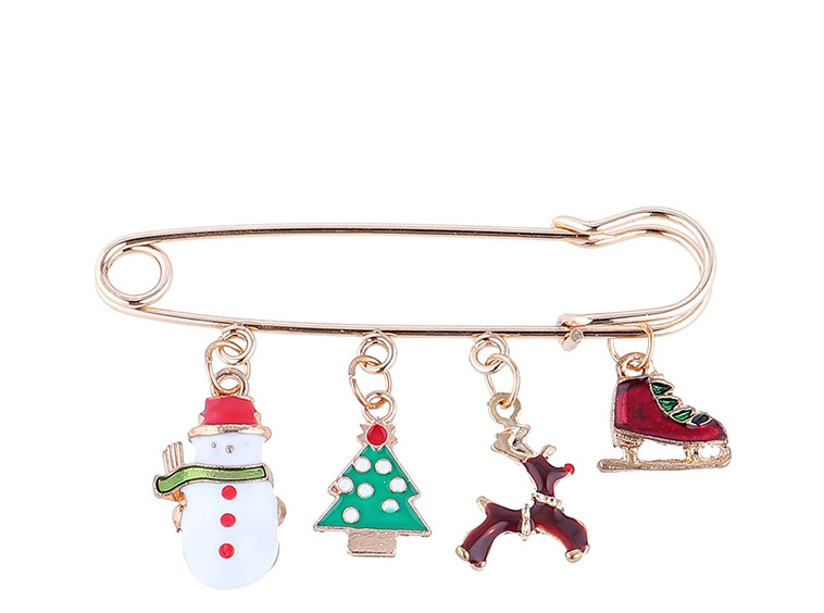 Fashion Gold Christmas Reindeer Christmas Tree Brooch,Korean Brooches