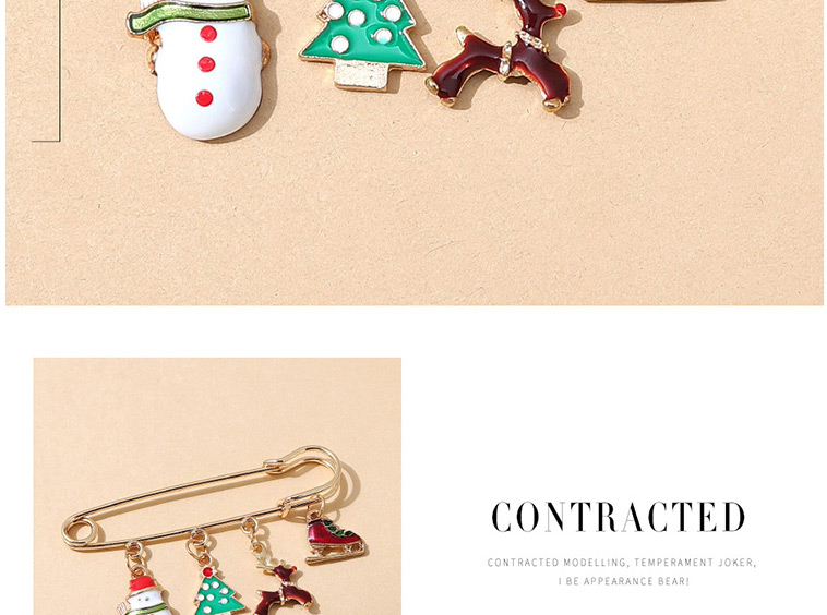 Fashion Gold Christmas Reindeer Christmas Tree Brooch,Korean Brooches