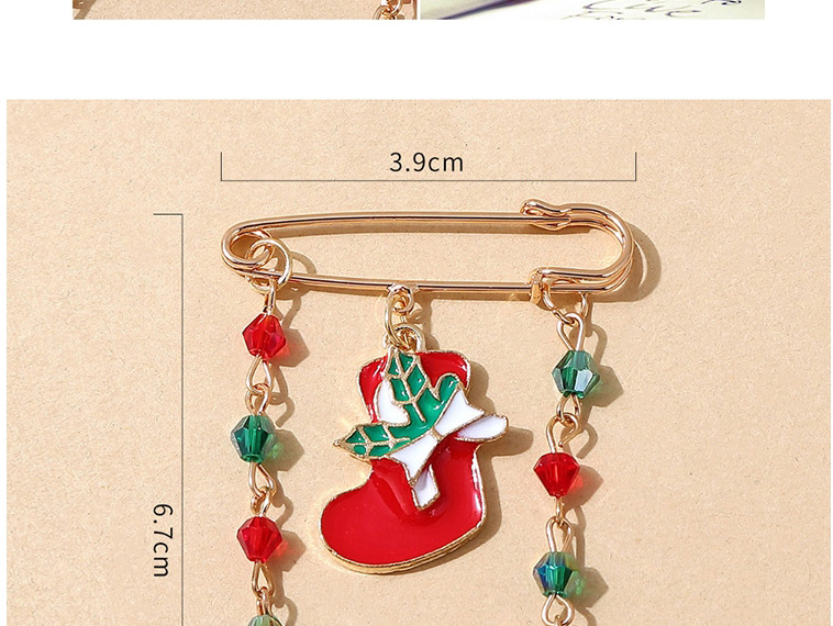 Fashion Gold Christmas Boot Tassel Brooch,Korean Brooches