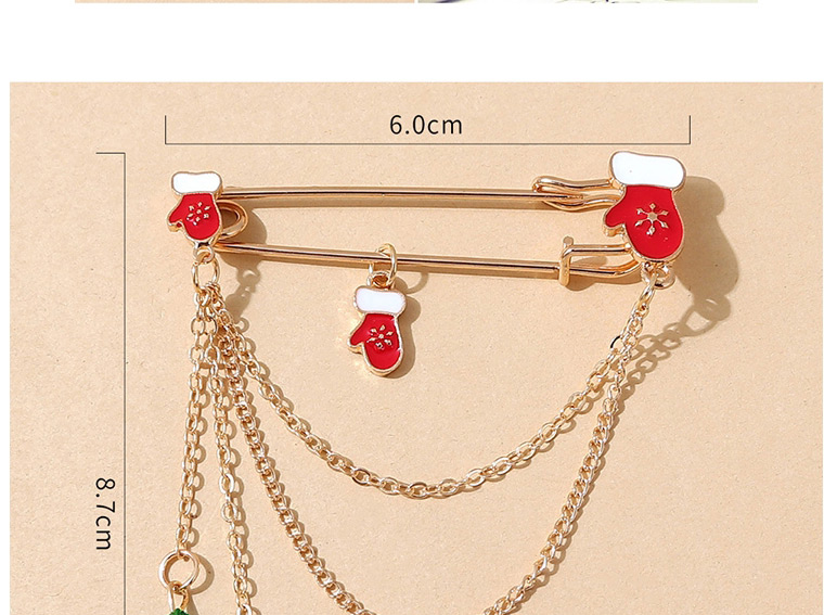 Fashion Gold Christmas Glove Tassel Brooch,Korean Brooches