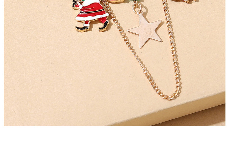 Fashion Gold Santa Claus Five-pointed Star Tassel Brooch,Korean Brooches