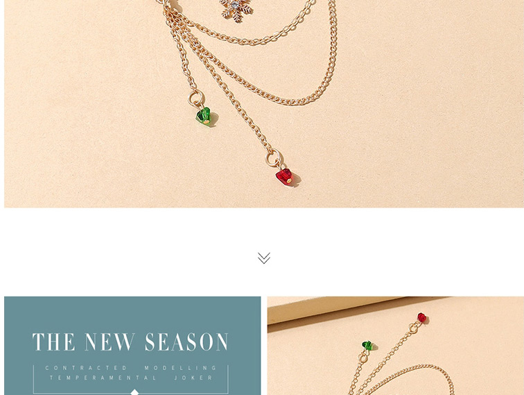 Fashion Gold Christmas Snowflake Tassel Brooch,Korean Brooches