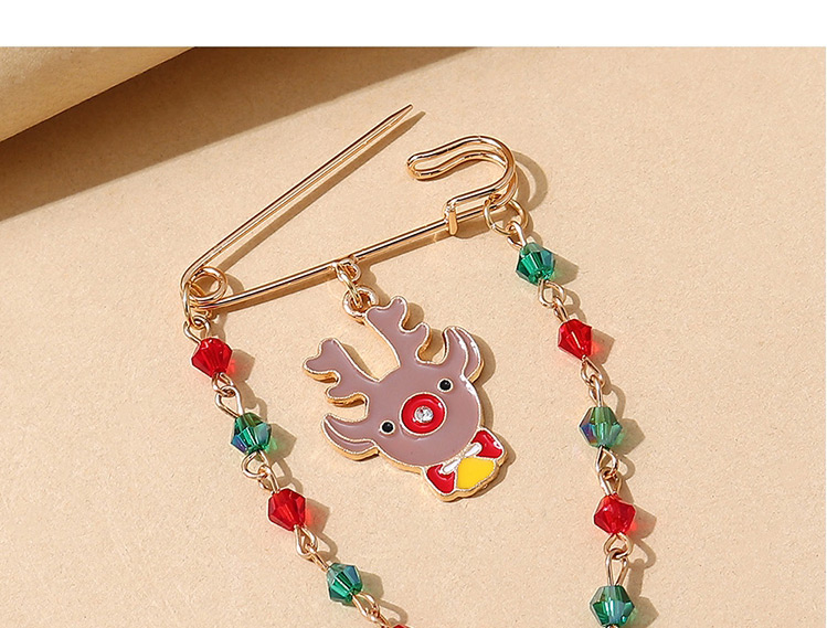Fashion Gold Christmas Deer Head Tassel Brooch,Korean Brooches