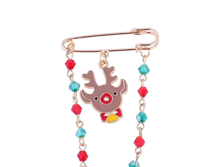 Fashion Gold Christmas Deer Head Tassel Brooch,Korean Brooches