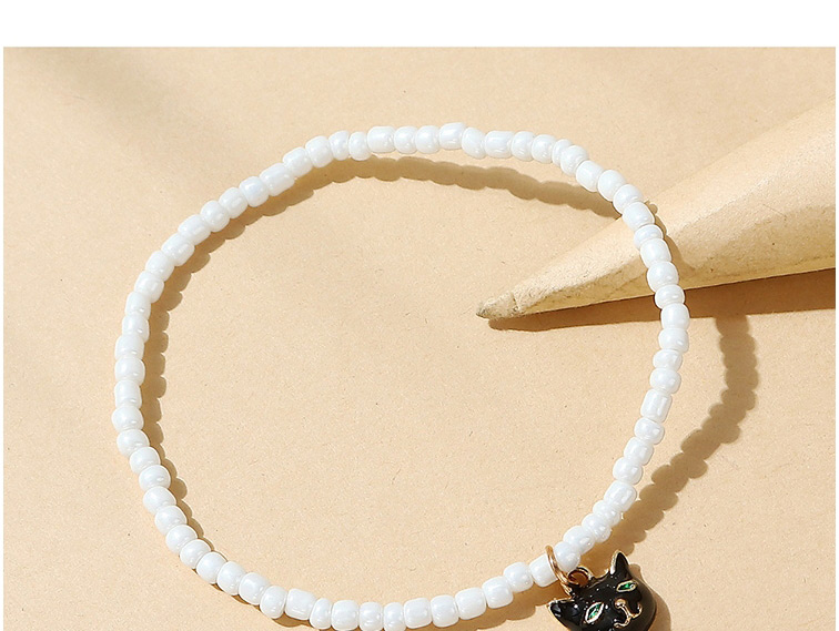 Fashion White Painted Oil Kitten Beaded Bracelet,Fashion Bracelets