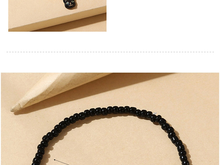Fashion Black Painted Oil Kitten Beaded Bracelet,Fashion Bracelets