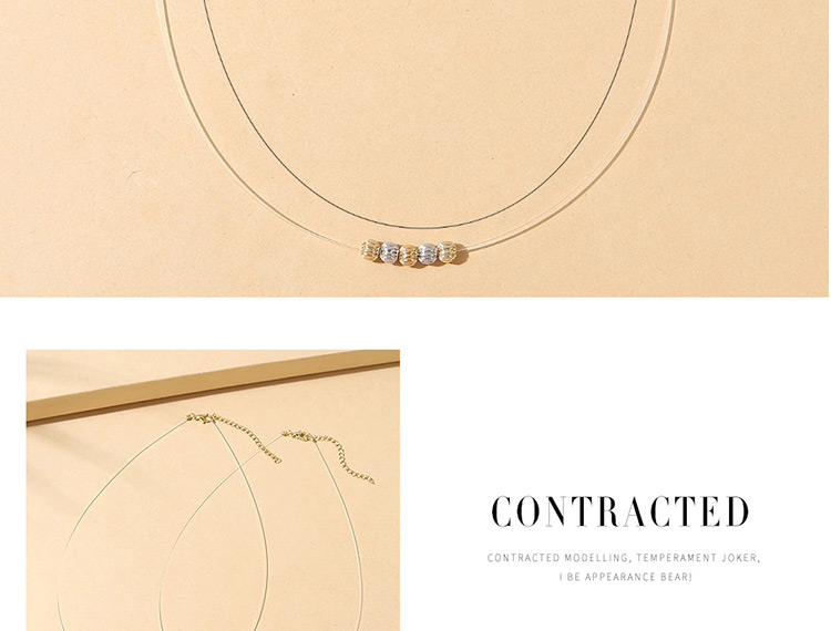 Fashion Golden-2 Fish Line Geometric Necklace,Necklaces