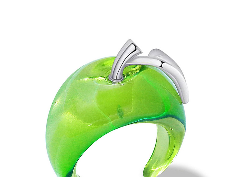 Fashion Transparent Resin Apple Open Ring,Fashion Rings