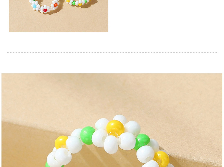 Fashion (pink + White) Rice Bead Bead Winding Ring,Fashion Rings