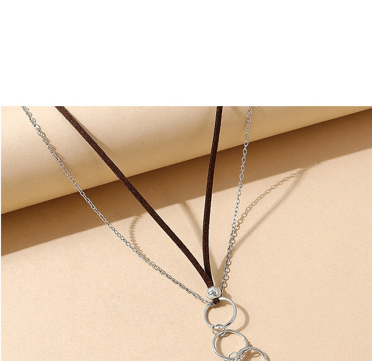 Fashion Silver Crystal Star Moon Leather Y Necklace,Multi Strand Necklaces
