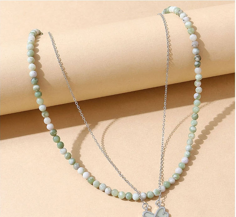 Fashion Silver Luminous Heart Necklace Set,Multi Strand Necklaces