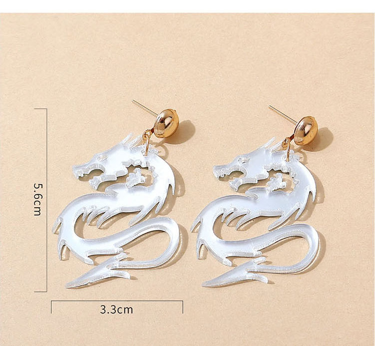 Fashion Gold Alloy Resin Dragon-shaped Earrings,Stud Earrings