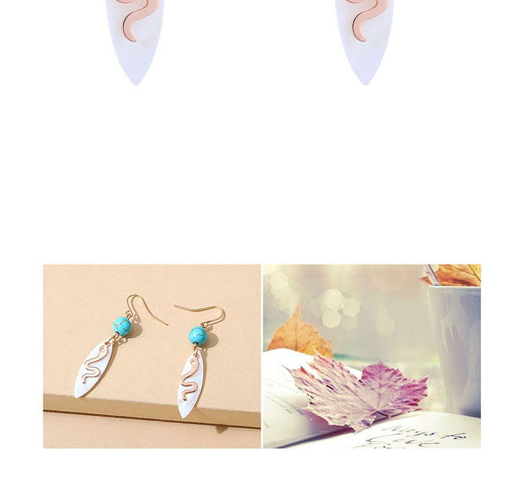 Fashion Gold Alloy Resin Serpentine Turquoise Earrings,Drop Earrings