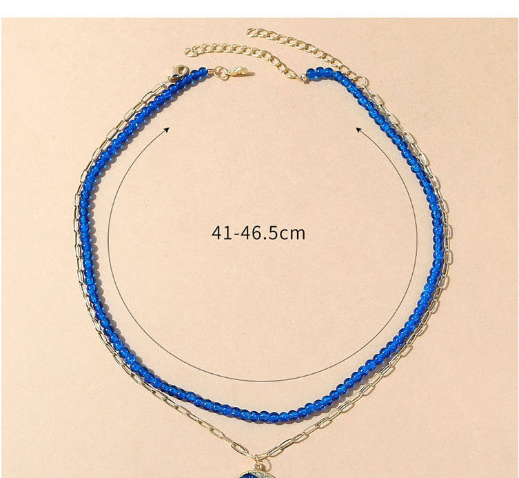 Fashion Gold Alloy Diamond Star And Moon Round Double Necklace,Multi Strand Necklaces