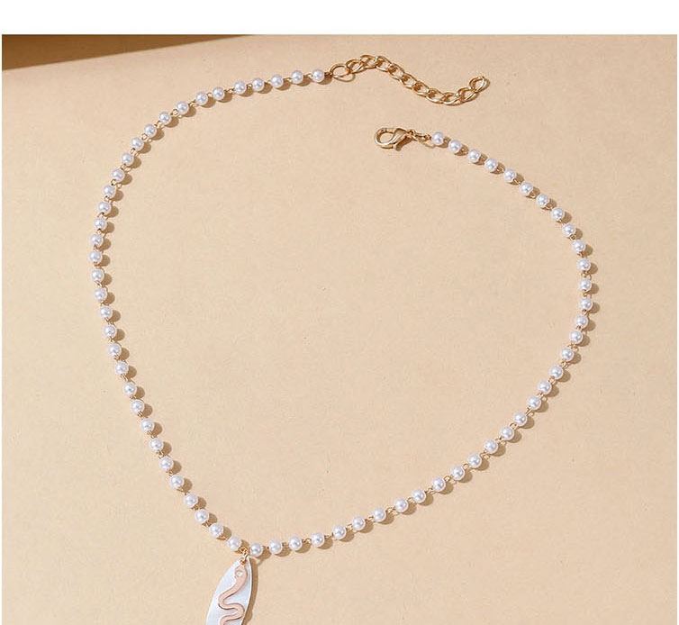 Fashion White Resin Snake Pearl Necklace,Beaded Necklaces