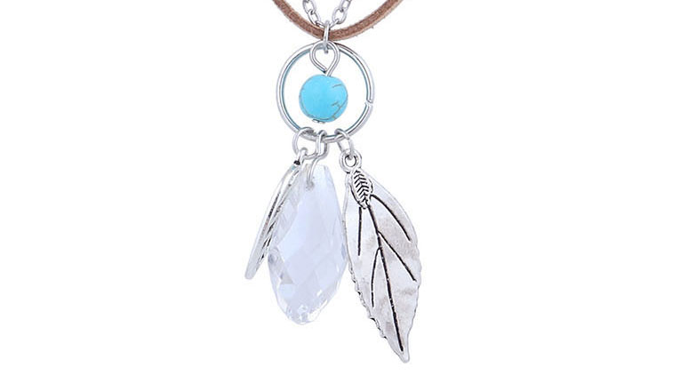 Fashion Silver Alloy Crystal Wing Necklace,Pendants