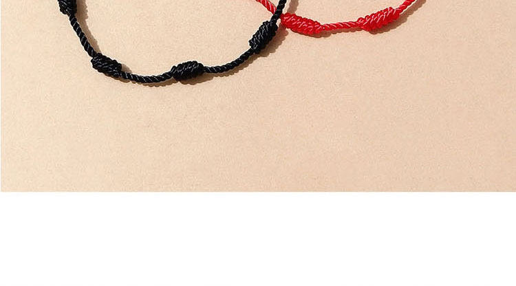 Fashion Red+black Geometric Cord Braided Hand Rope Set,Jewelry Sets