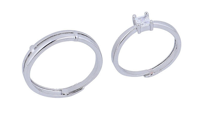 Fashion Silver Copper Inlaid Zirconium Geometric Ring,Fashion Rings