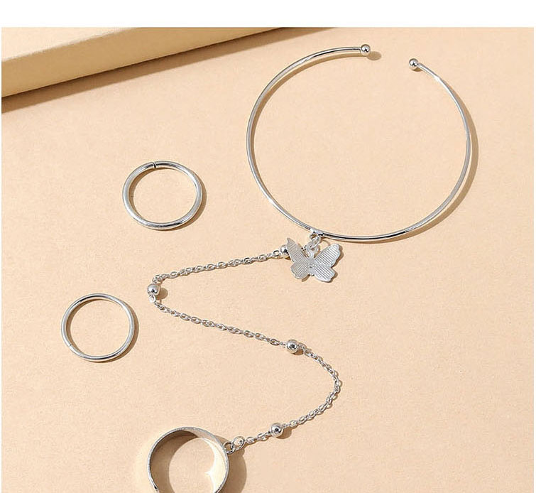 Fashion Silver Alloy Butterfly Attaching Ring Set,Jewelry Sets