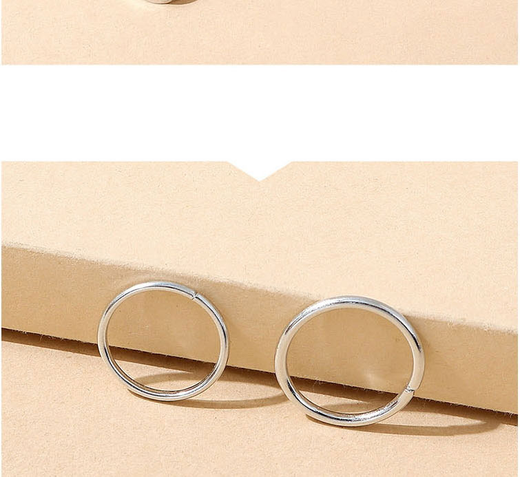 Fashion Silver Metal Star And Moon Finger Ring Set,Jewelry Sets