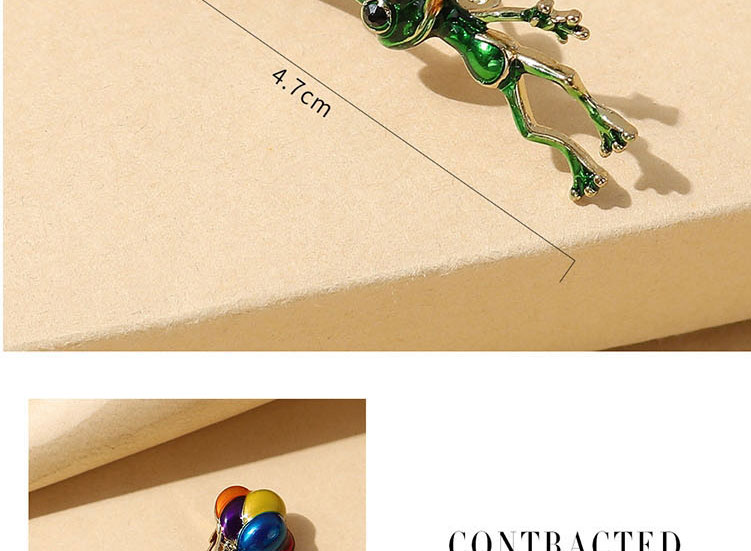 Fashion Green Alloy Drip Oil Frog Balloon Brooch,Korean Brooches