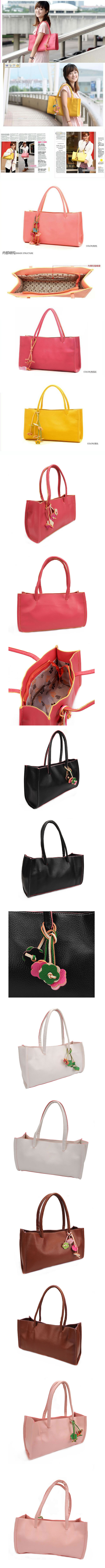 Letterhead Pink Pure Colour Charm Design,Handbags